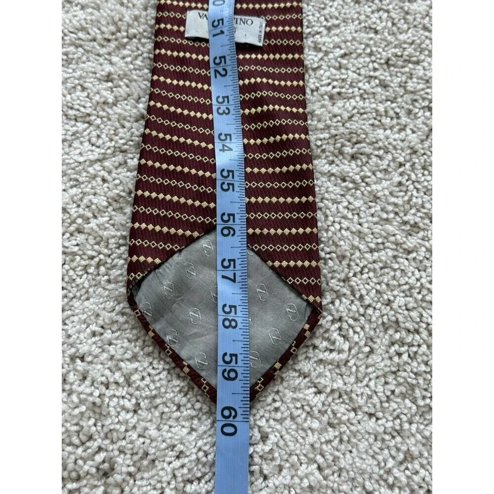 Valentino Cravatte Geometric Print Made in Italy Silk Vintage Tie Money Designer